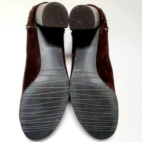 VANELI Studded Brown Suede Chunky Heel Sz 7.5 M - Picture 11 of 11